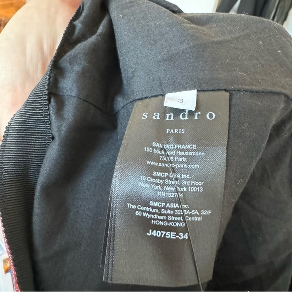 Sandro Red Metallic Sheep Leather Mini Skirt Size: 3 - Picture 13 of 14